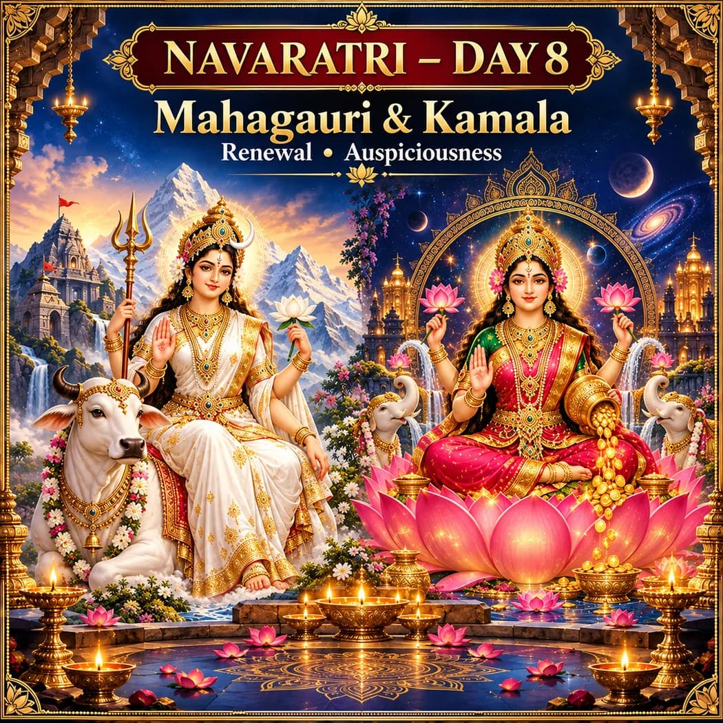 Navaratri Day 8: Mahagauri & Kamala